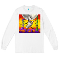 White happy halloween Long Sleeve Tee - TumblerDesignByShophia