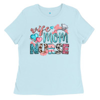 Baby Blue Wife Mom Nurse Ladies Tee - BundleAndBundleShop