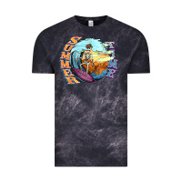 Cloud Black summer time skeleton surfing Vintage Tee - NancyCooperArtShop