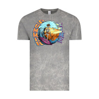 Cloud Rock summer time skeleton surfing Vintage Tee - NancyCooperArtShop