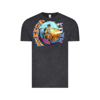 Vintage Black summer time skeleton surfing Vintage Tee - NancyCooperArtShop