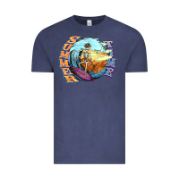 Vintage Denim summer time skeleton surfing Vintage Tee - NancyCooperArtShop