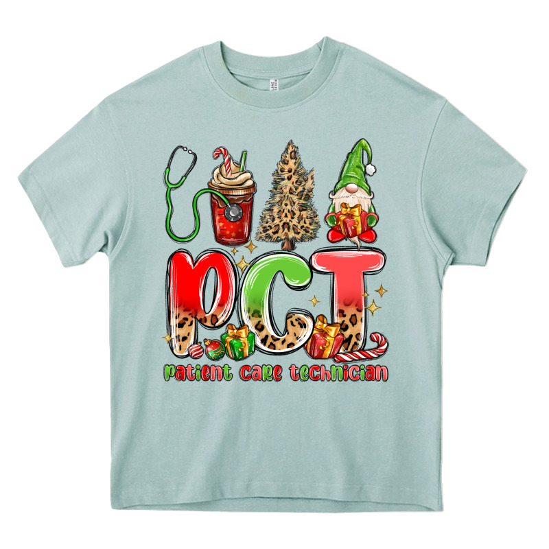 Pct Patient Care Technician Christmas Heavy Core Tee by MaliasSmallBusiness | Teevron