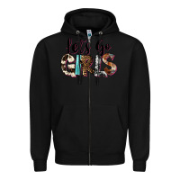 Black Let's Go Girls Zipper Hoodie - FaDigitalArtStudio