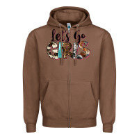 Chestnut Let's Go Girls Zipper Hoodie - FaDigitalArtStudio