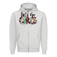 Dove Grey Let's Go Girls Zipper Hoodie - FaDigitalArtStudio