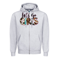 Heather Grey Let's Go Girls Zipper Hoodie - FaDigitalArtStudio