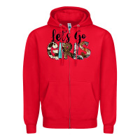 Red Let's Go Girls Zipper Hoodie - FaDigitalArtStudio