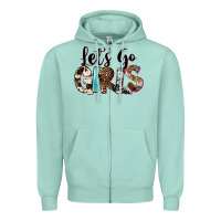 Seafoam Let's Go Girls Zipper Hoodie - FaDigitalArtStudio
