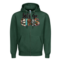 Sports Green Let's Go Girls Zipper Hoodie - FaDigitalArtStudio