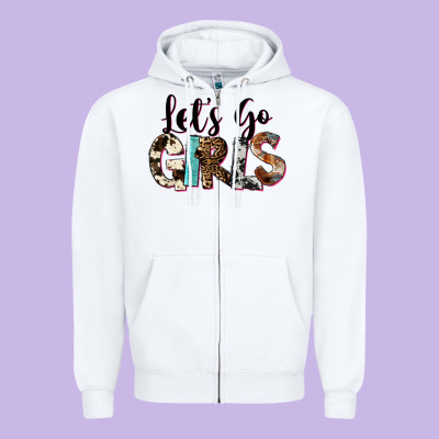 Let's Go Girls Zipper Hoodie Designed By Fadigitalartstudio