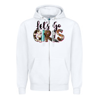 White Let's Go Girls Zipper Hoodie - FaDigitalArtStudio