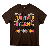 Chocolate Brown i've survived too many storms Heavy Core Tee - JahusDesignShop