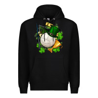 Black st.patrick's day volleyball Premium Hoodie - FaDigitalArtStudio