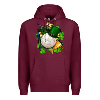 Burgundy st.patrick's day volleyball Premium Hoodie - FaDigitalArtStudio