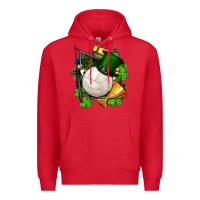 Red st.patrick's day volleyball Premium Hoodie - FaDigitalArtStudio
