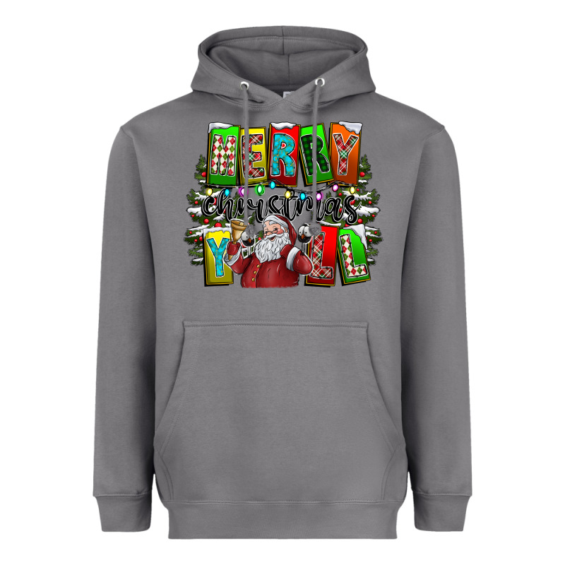Merry Christmas Yall Heavyweight Hoodie by CowhideDigitalArt | Teevron