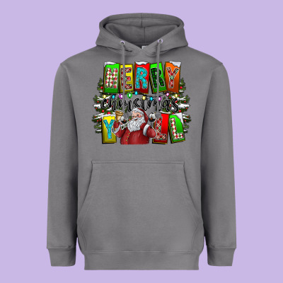 Merry Christmas Yall Heavyweight Hoodie Designed By Cowhidedigitalart