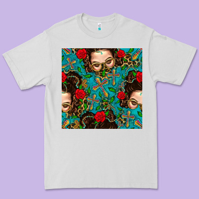Messy Bun Mom And Cross With Leopard Patterns Premium Tee Designed By Bundleandbundleshop