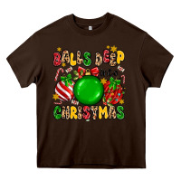 Chocolate Brown balls deep into christmas Heavy Core Tee - MaliasSmallBusiness