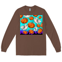 Chestnut halloween pumpkins with ghosts Long Sleeve Tee - TumblerDesignByShophia