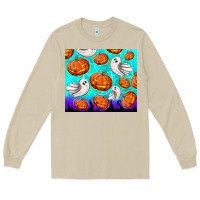 Mushroom halloween pumpkins with ghosts Long Sleeve Tee - TumblerDesignByShophia