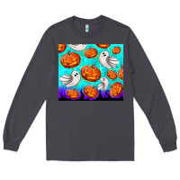 Smoke halloween pumpkins with ghosts Long Sleeve Tee - TumblerDesignByShophia