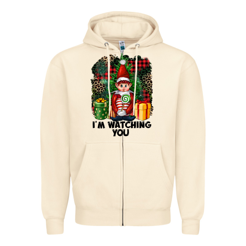 I'm Watching You Elf Zipper Hoodie by FaDigitalArtStudio | Teevron