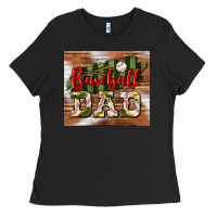 Black Baseball Dad Tumbler Ladies Tee - BundleAndBundleShop