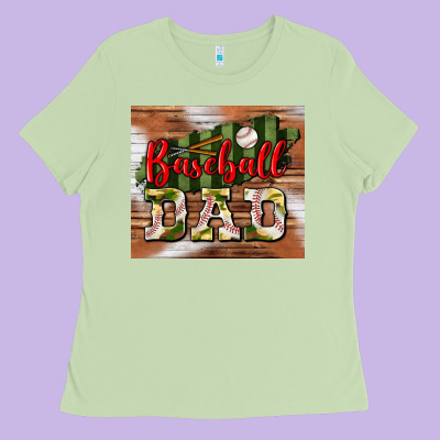 Baseball Dad Tumbler Ladies Tee Designed By Bundleandbundleshop