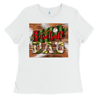 White Baseball Dad Tumbler Ladies Tee - BundleAndBundleShop