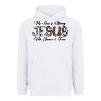 White His Love is Strong Jesus His Grace is Free Heavyweight Hoodie - CowhideDigitalArt