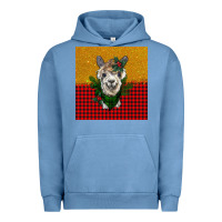 Pigment Pebble Blue christmas alpacas Urban Hoodie - BarkalooDesign