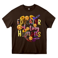 Chocolate Brown educator of tiny humans Heavy Core Tee - NancyCooperArtShop