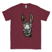 Burgundy Donkey  Face Classic Tee - LillyAllenDesigns