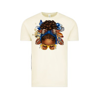 Vintage Arctic blue and gold american football afro messy bun Vintage Tee - texasbilliewilder