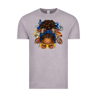 Vintage Zinc blue and gold american football afro messy bun Vintage Tee - texasbilliewilder