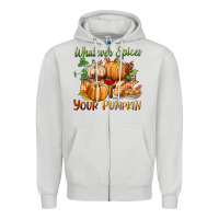 Dove Grey whatever spices your pumpkin Zipper Hoodie - BundleAndBundleShop