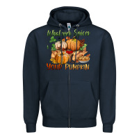 Navy whatever spices your pumpkin Zipper Hoodie - BundleAndBundleShop