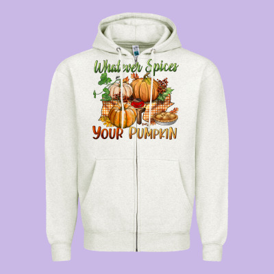 Whatever Spices Your Pumpkin Zipper Hoodie Designed By Bundleandbundleshop