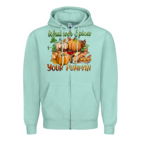Seafoam whatever spices your pumpkin Zipper Hoodie - BundleAndBundleShop