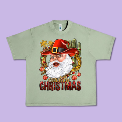 Cowboy Christas Santa Urban Heavy Tee Designed By Nancycooperartshop