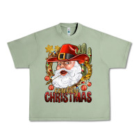 Oil Green Cowboy Christas Santa Urban Heavy Tee - NancyCooperArtShop