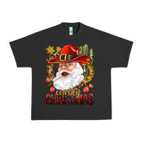 Pigment Black Cowboy Christas Santa Urban Heavy Tee - NancyCooperArtShop