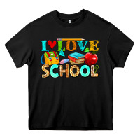 Black i love school Heavy Core Tee - NancyCooperArtShop