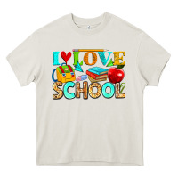 Cream i love school Heavy Core Tee - NancyCooperArtShop