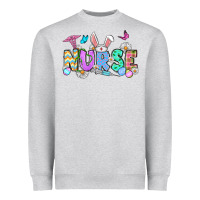 Heather Grey Easter Nurse Heavyweight Sweatshirt - OliviaCreatesArt