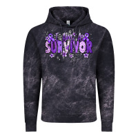 Cloud Black I am a survivor purple ribbon Vintage Hoodie - NancyCooperArtShop