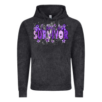 Vintage Black I am a survivor purple ribbon Vintage Hoodie - NancyCooperArtShop