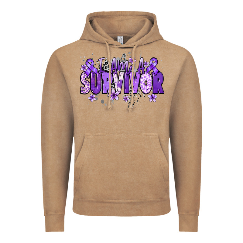I Am A Survivor Purple Ribbon Vintage Hoodie by NancyCooperArtShop | Teevron